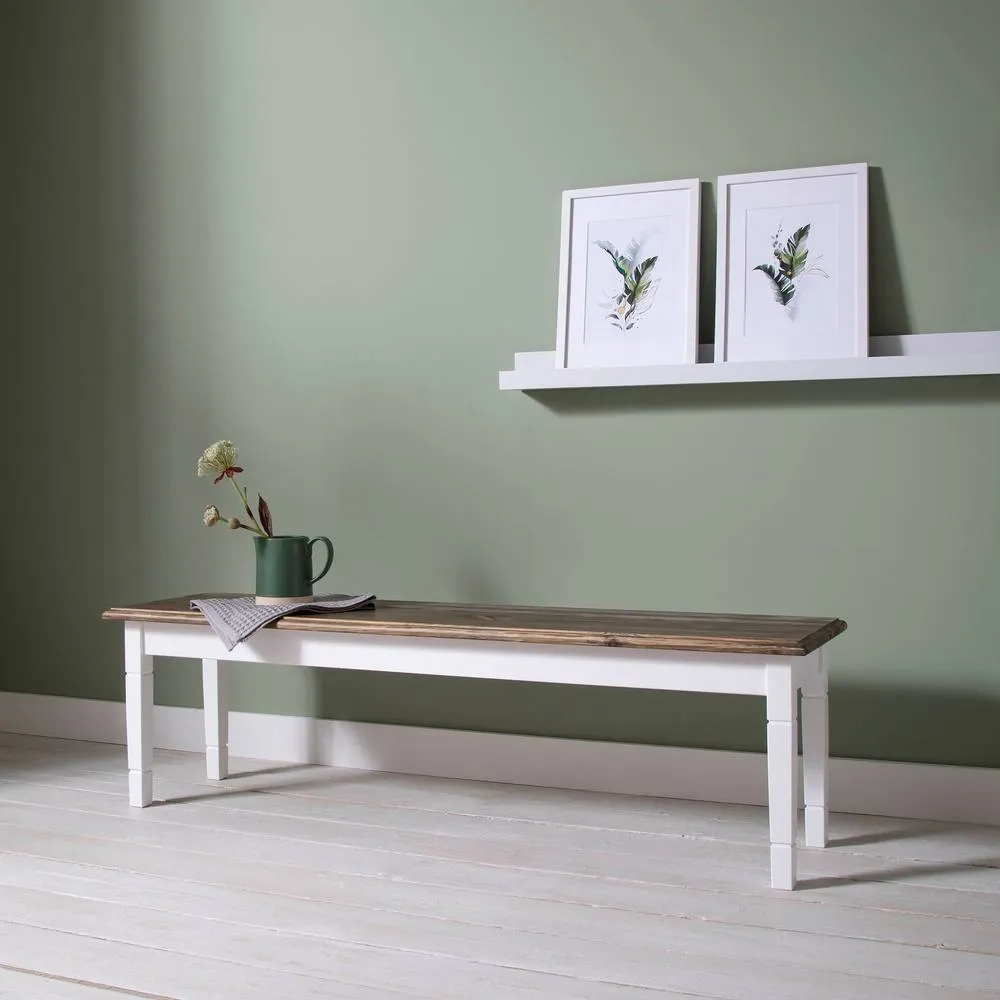 Nöa and Nani Canterbury 180cm Hallway Bench Entryway in White and Dark Pine
