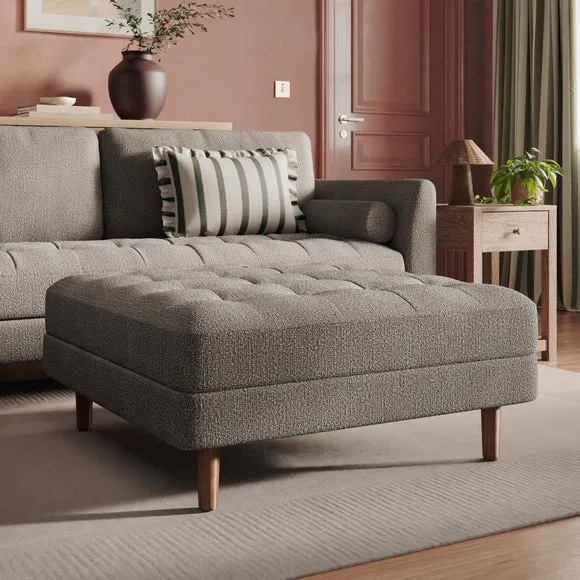 Max Multi Yarn Boucle Square Storage Footstool