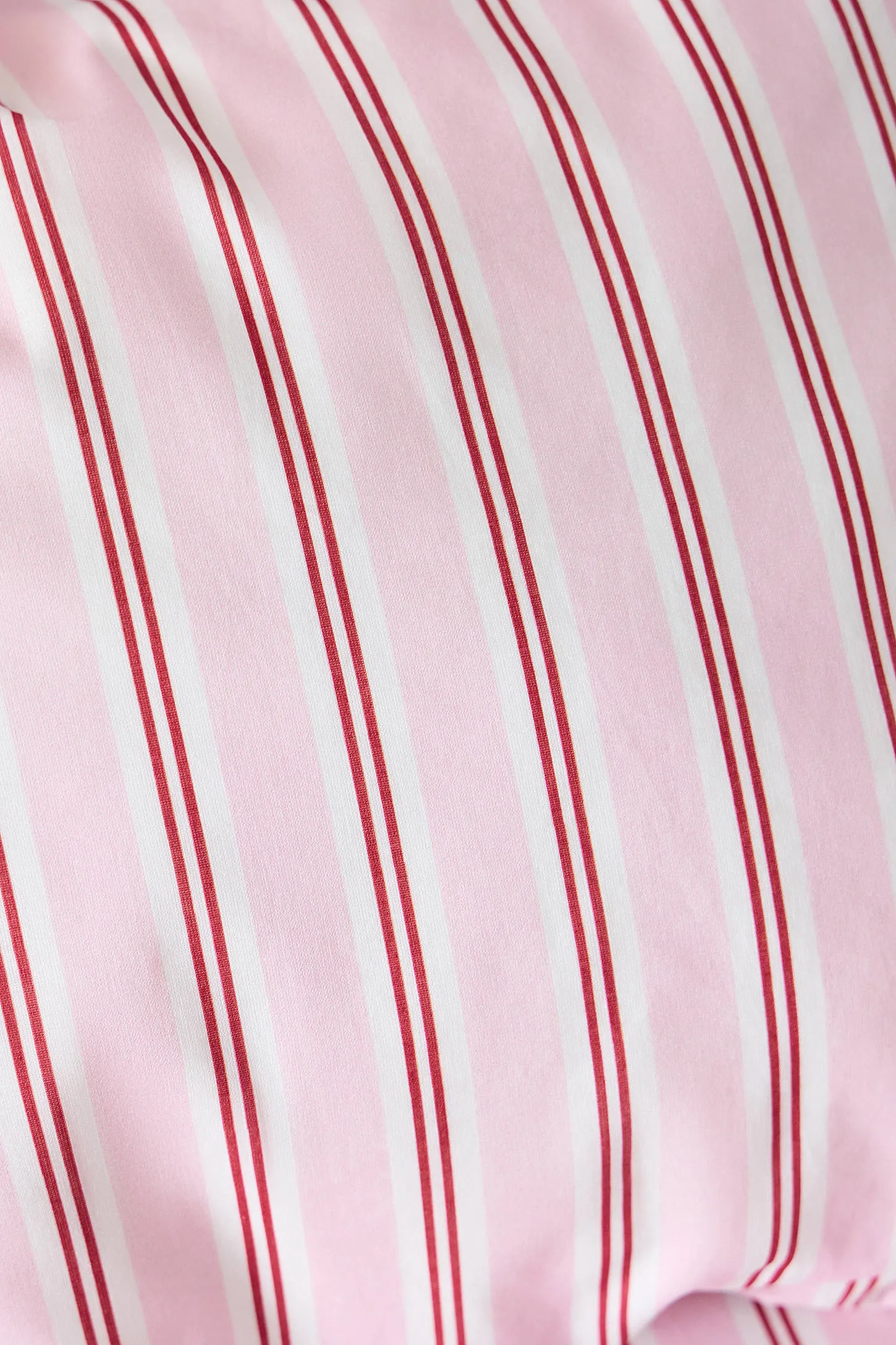 Pink & Red Stripe Fitted Sheet & Pillowcase Set - Pink 3
