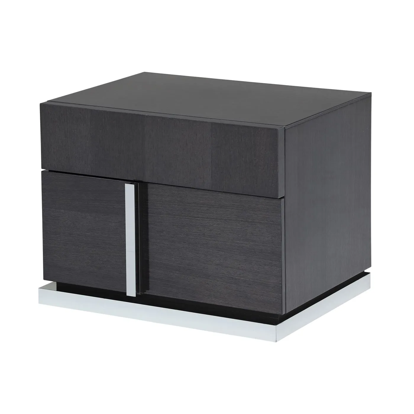 Borgia 2 Drawer Night Stand (Right Hand), Grey High Gloss