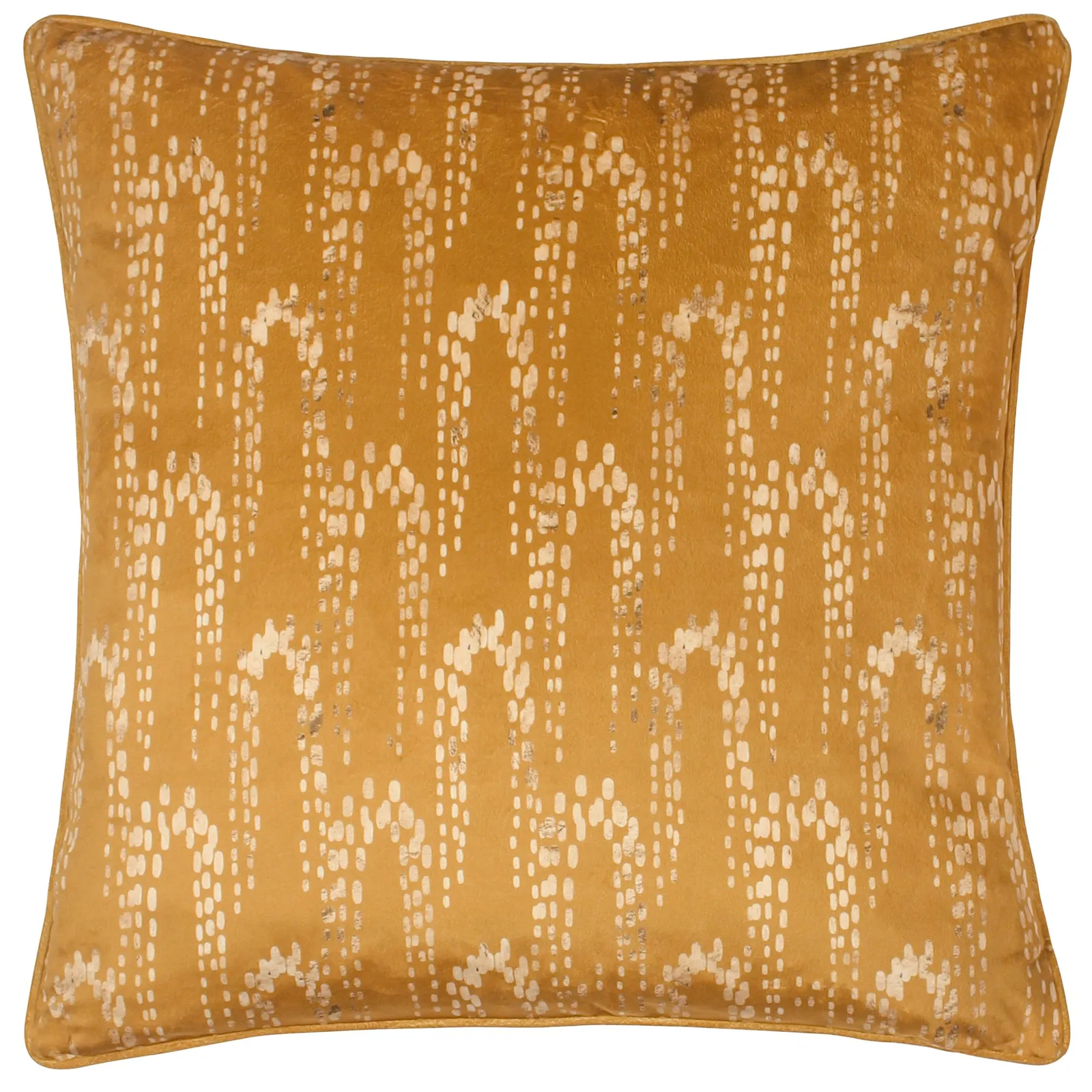 Furn Wisteria Printed Velvet Cushion in Gold