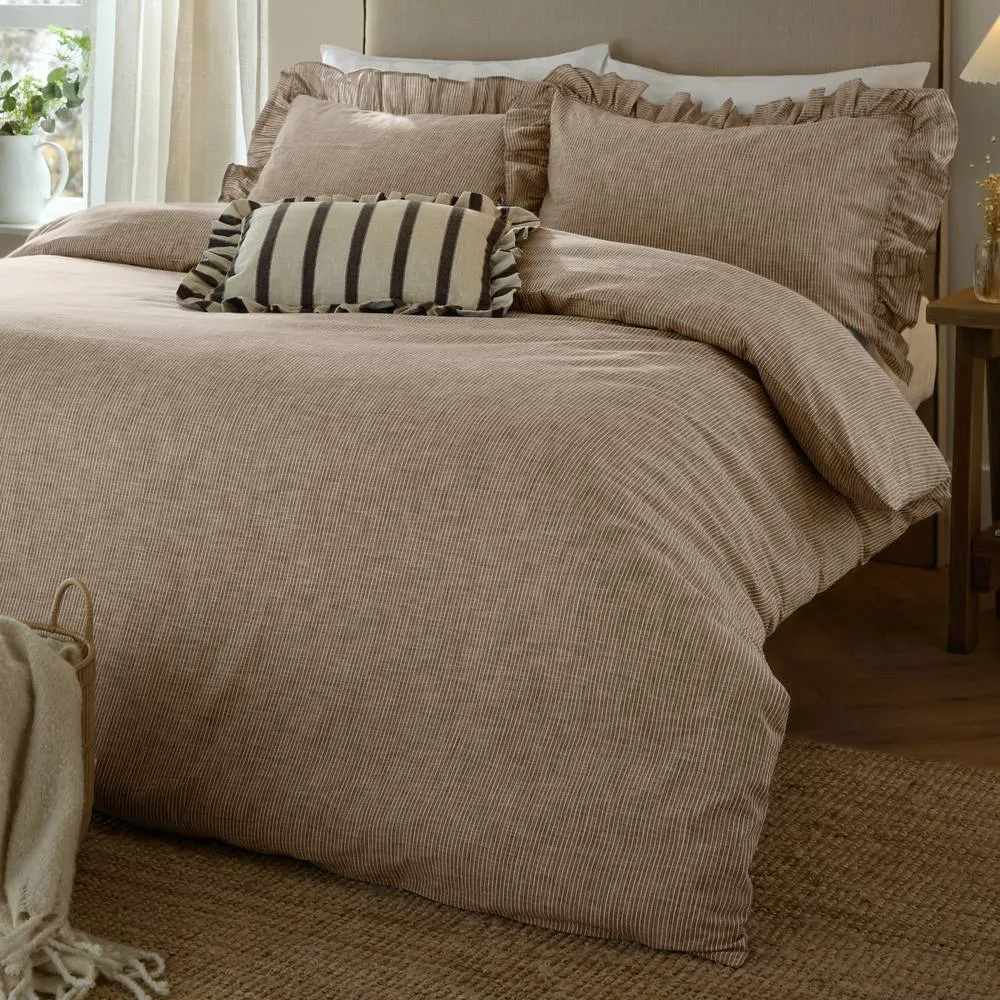 Wylder Margot 100% Cotton Duvet Cover Set in Brown 3