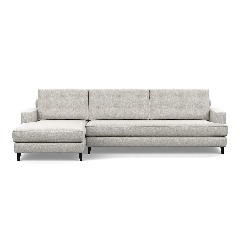 Heal's Mistral Left Hand Facing Corner Sofa Chunky Boucle Ecru Black Feet 1
