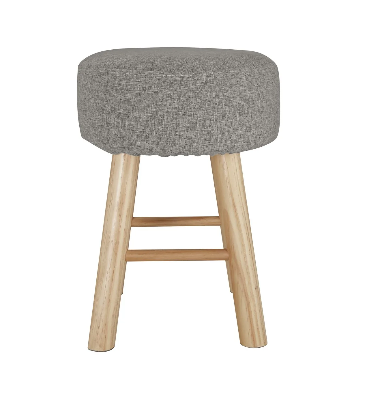 Habitat Sophie Small Fabric Footstool - Light Grey