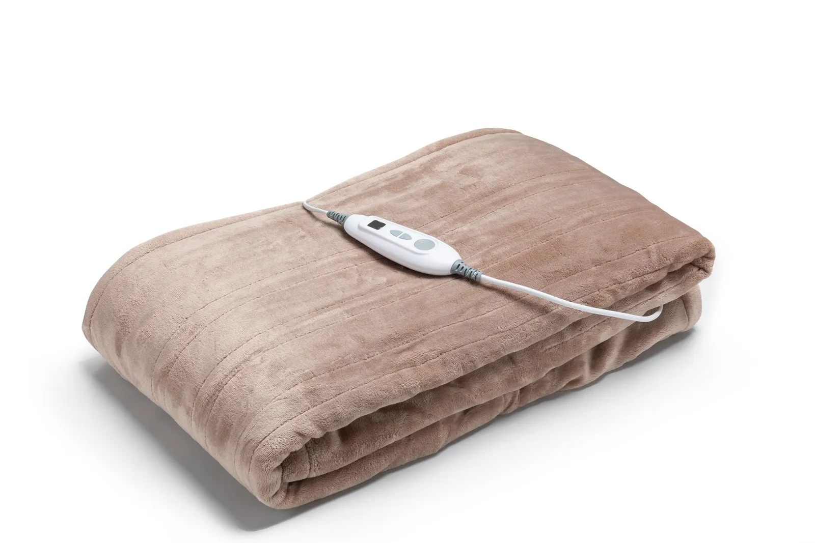 Snug City Electric Heated Over Blanket Throw 6 Heat Settings Machine Washable Soft Touch in Tan