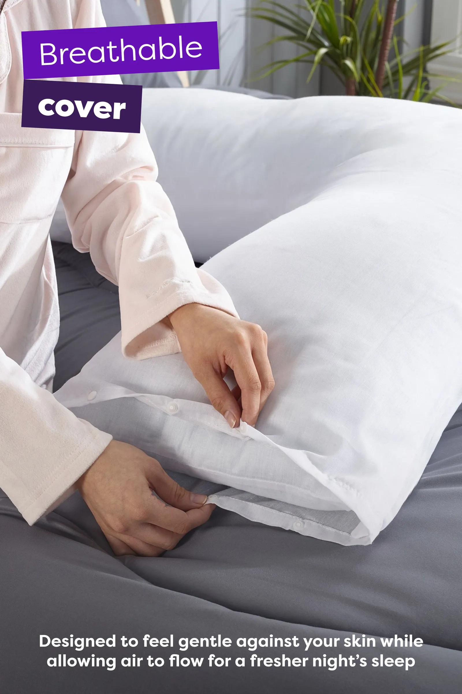 Slumberdown Single V Shape Medium Support Pillow in White 5