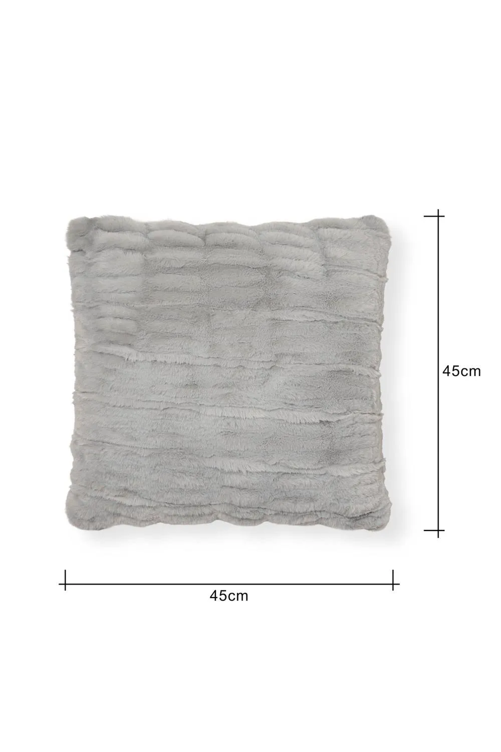 BHS Ruched Faux Fur Cushion in Grey 3