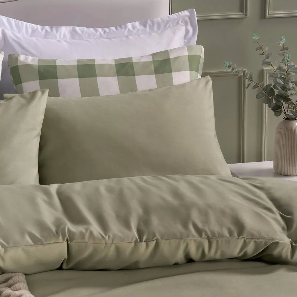 OHS 2 Pack Soft Microfibre Wrinkle Resistant Housewife Pillowcases in Pale Green