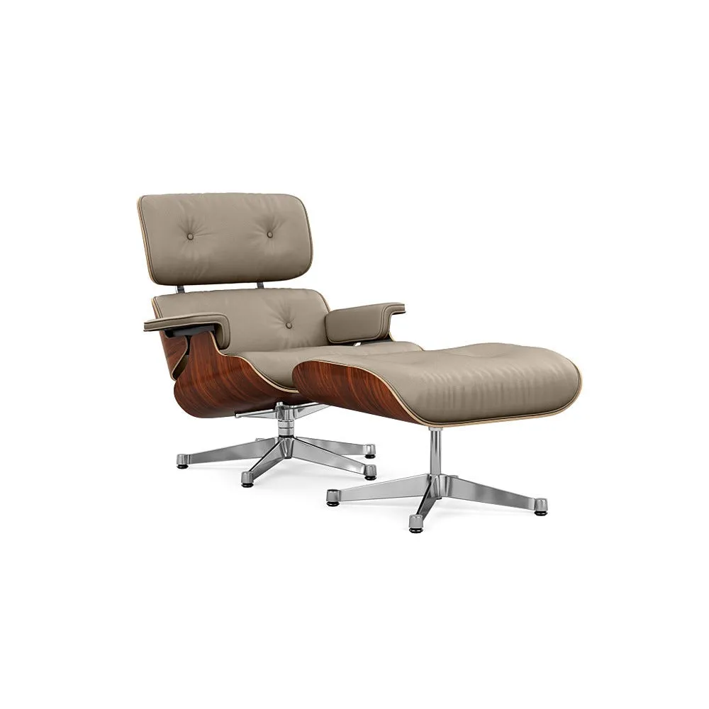 Vitra Eames Lounge Chair & Ottoman Santos Palisander Clas. L60 78 Dark Sand Polished Base 05 1