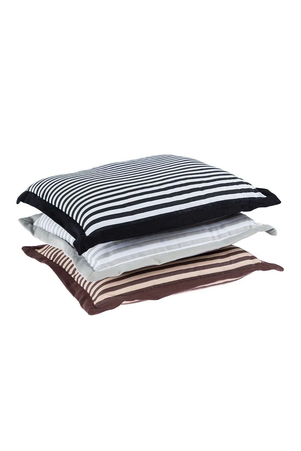 Homescapes Handmade Striped Seat Pad Soft Cotton Dining Chair Cushion in Grey 5