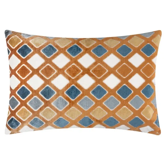 Furn. Metro Diamond Velvet Rectangle Cushion 3
