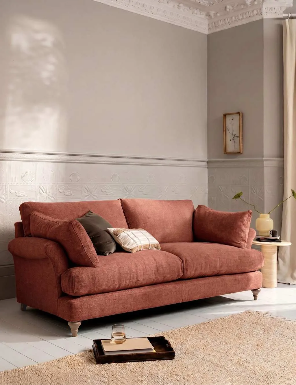 BARKER AND STONEHOUSE Isla 3 Seater Sofa Dark Red