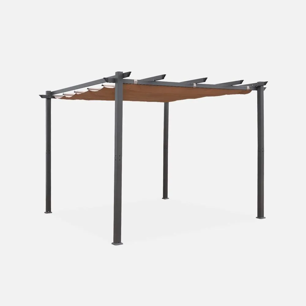 sweeek Replacement 3x3m pergola canopy roof in Beige 1