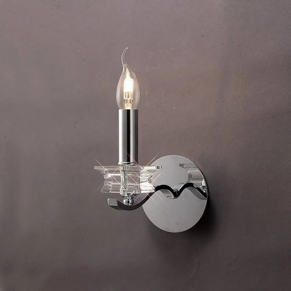 Netlighting Nydia Wall Lamp E14 Polished ChromeCrystal in Grey 2
