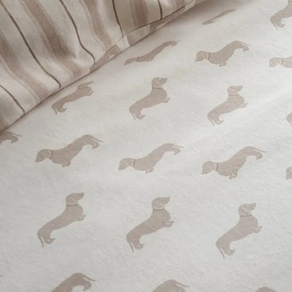 Emily Bond Brushed Peggy Daschund 100% Cotton Duvet Cover & Pillowcase Set 3