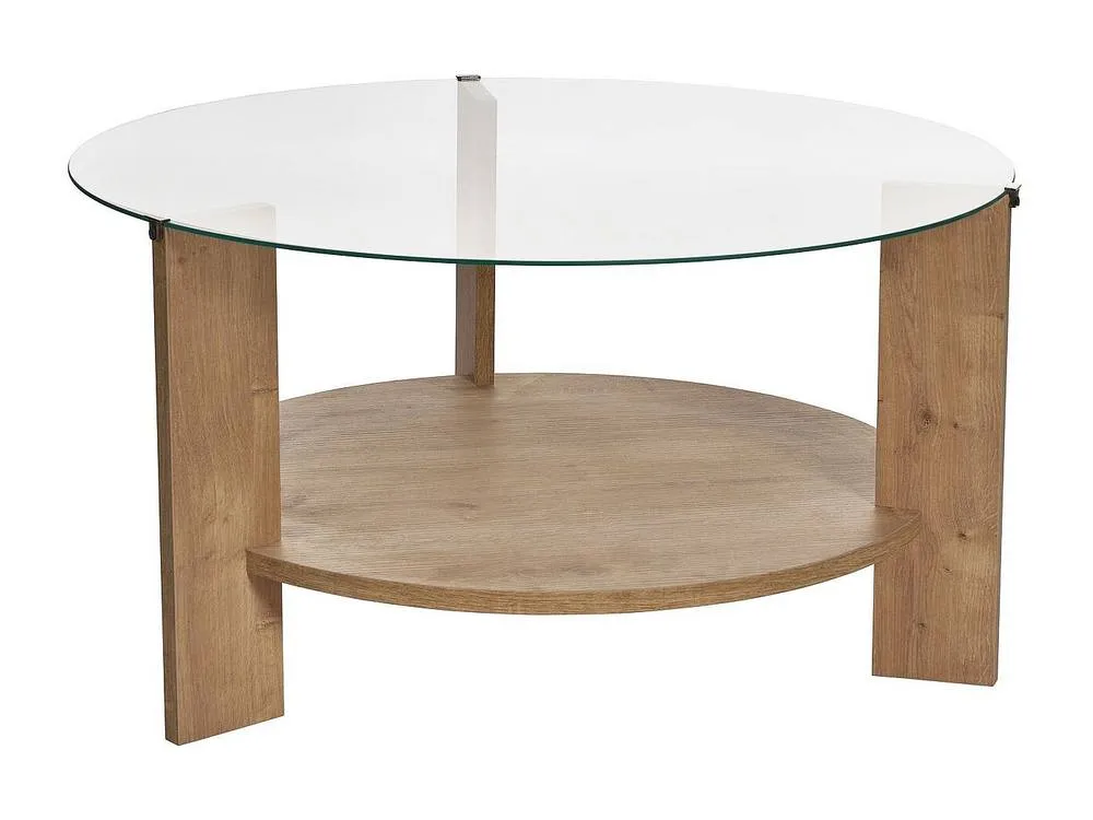 Vente-unique Tempered Glass Coffee Table - Light Natural- SENIRA in Light Oak 4