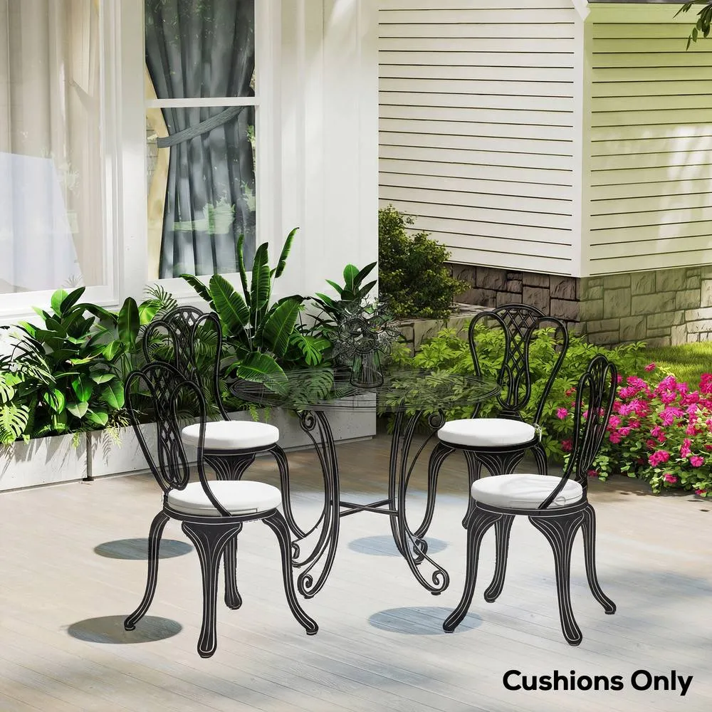 OUTSUNNY Bistro Chair Cushions, Chair Pads Set of 4 in White 1