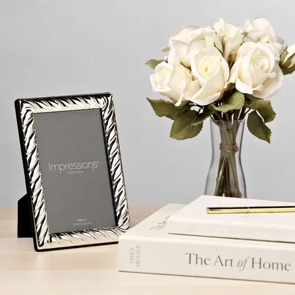 Impressions Silver Plated Swirl Textured Photo Frame