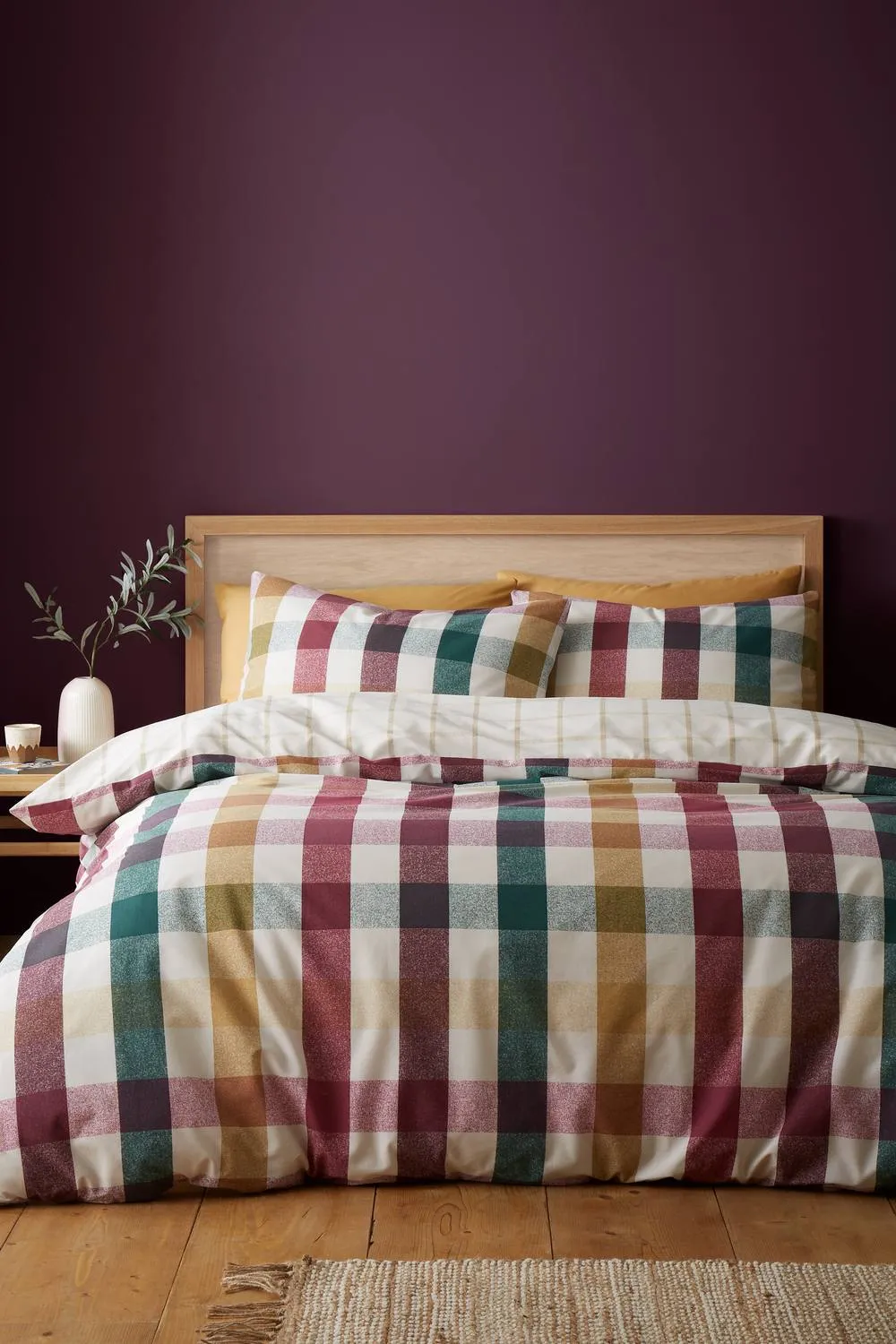 Catherine Lansfield 'Autumn Check' Reversible Duvet Cover Set