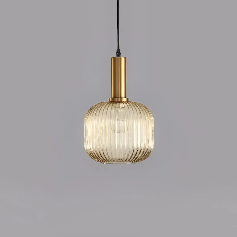 Minimalist Stylish 1-Light Gold Metal Lantern-Shaped Pendant Light Style A