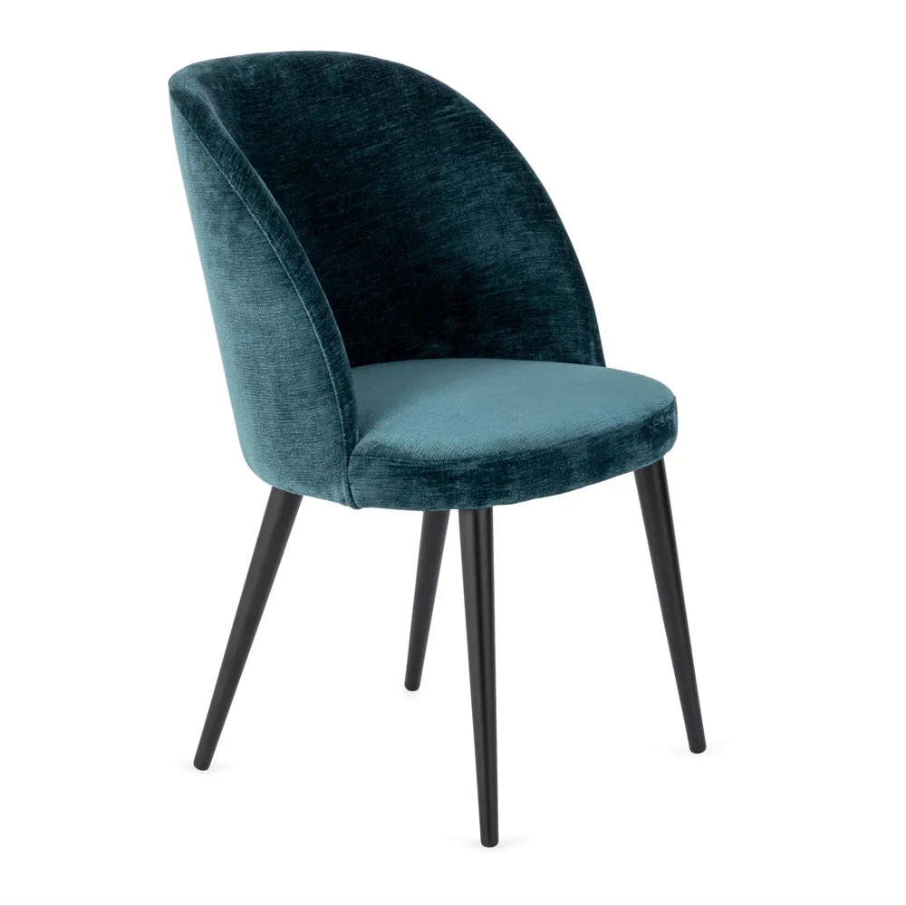 Heal's Austen Dining Chair Blanik Teal Black Leg 2