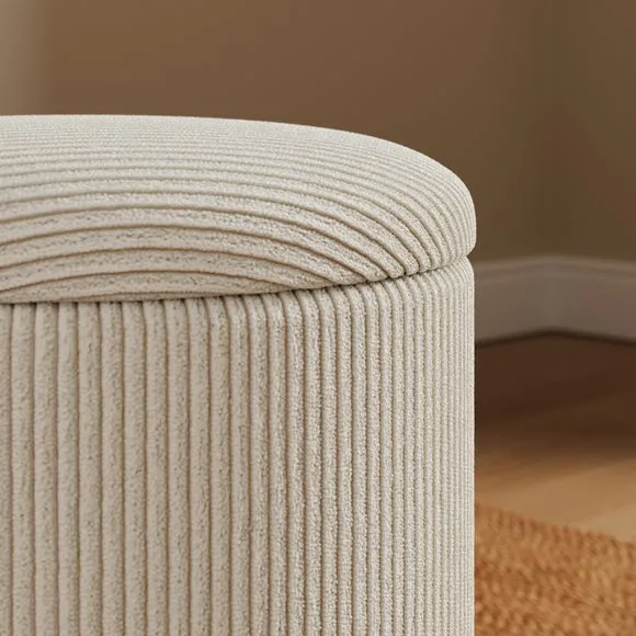 Tray Table Ribbed Storage Footstool 4