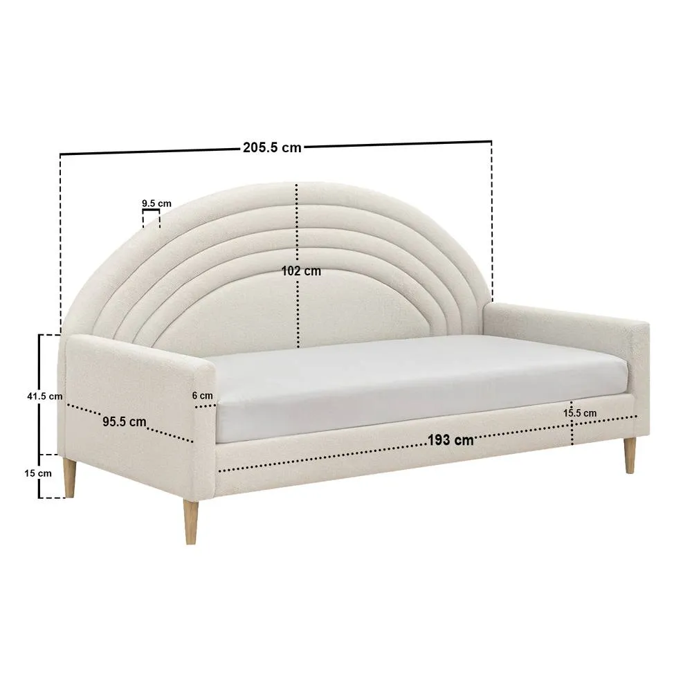 Flair Noa Rainbow Fabric Day Bed in Beige 5