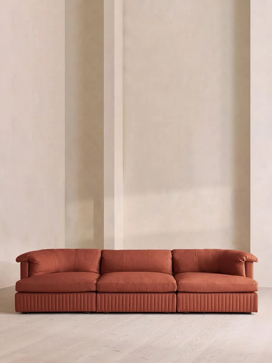 Oona Modular Sofa, Four Seater, Linen, Sienna