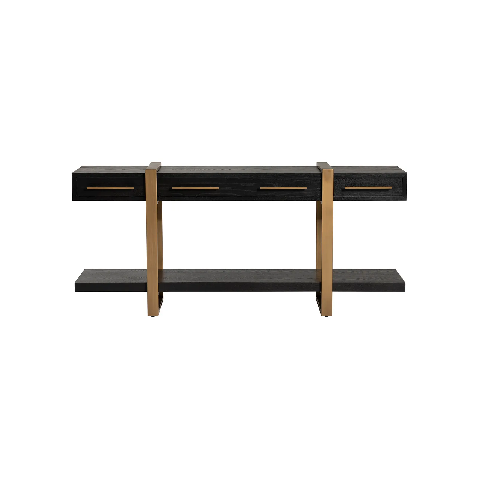 Lysa 3 Drawer Console Sideboard, Brown Oak | Barker & Stonehouse 3