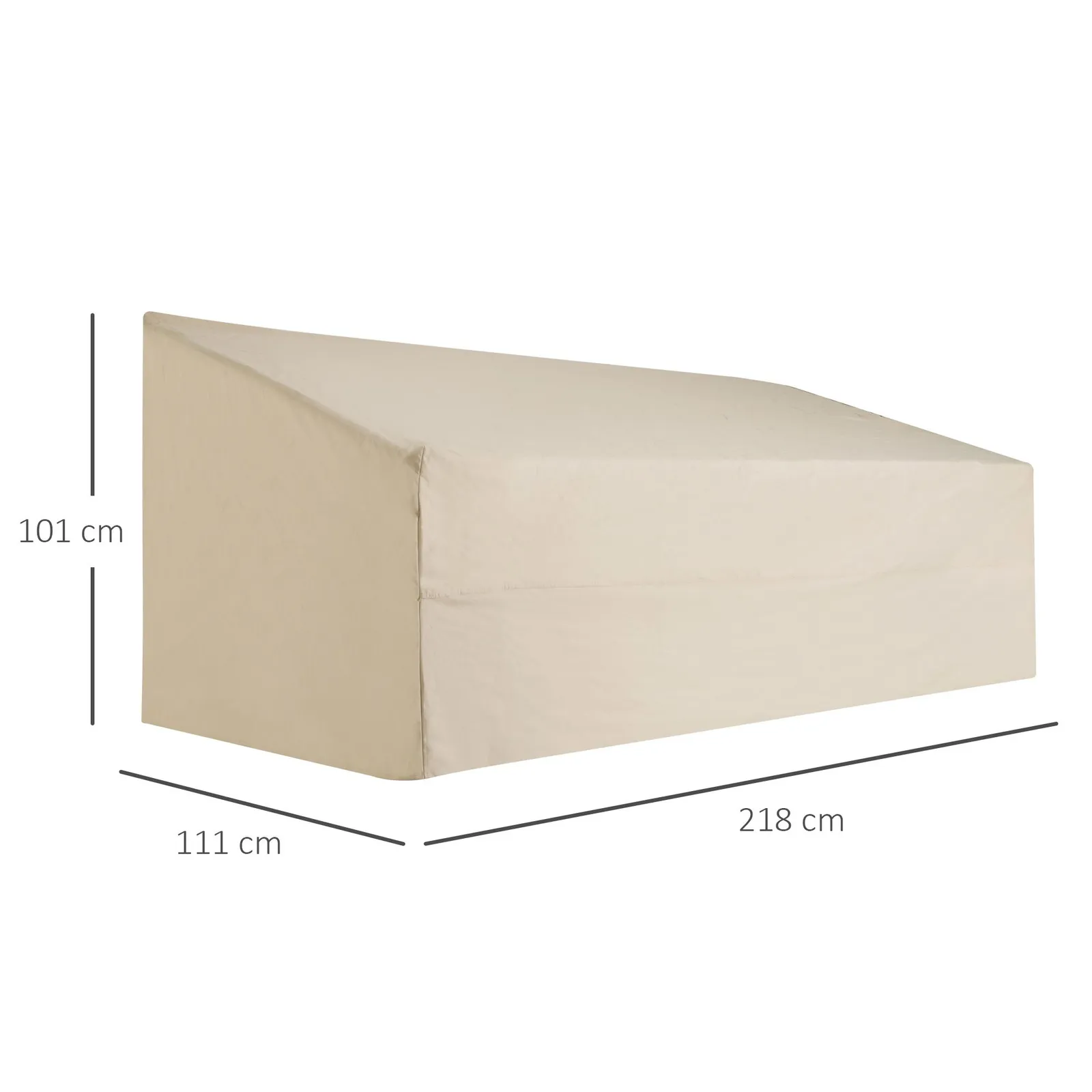 OUTSUNNY 3 Seater Rain Cover Garden Sofa Chair Bench Protector 218x111x101cm in Beige 3