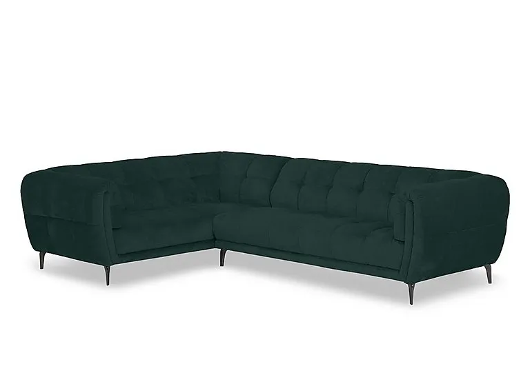 Sienna Fabric Left Hand Facing Corner Sofa - Bottle Green