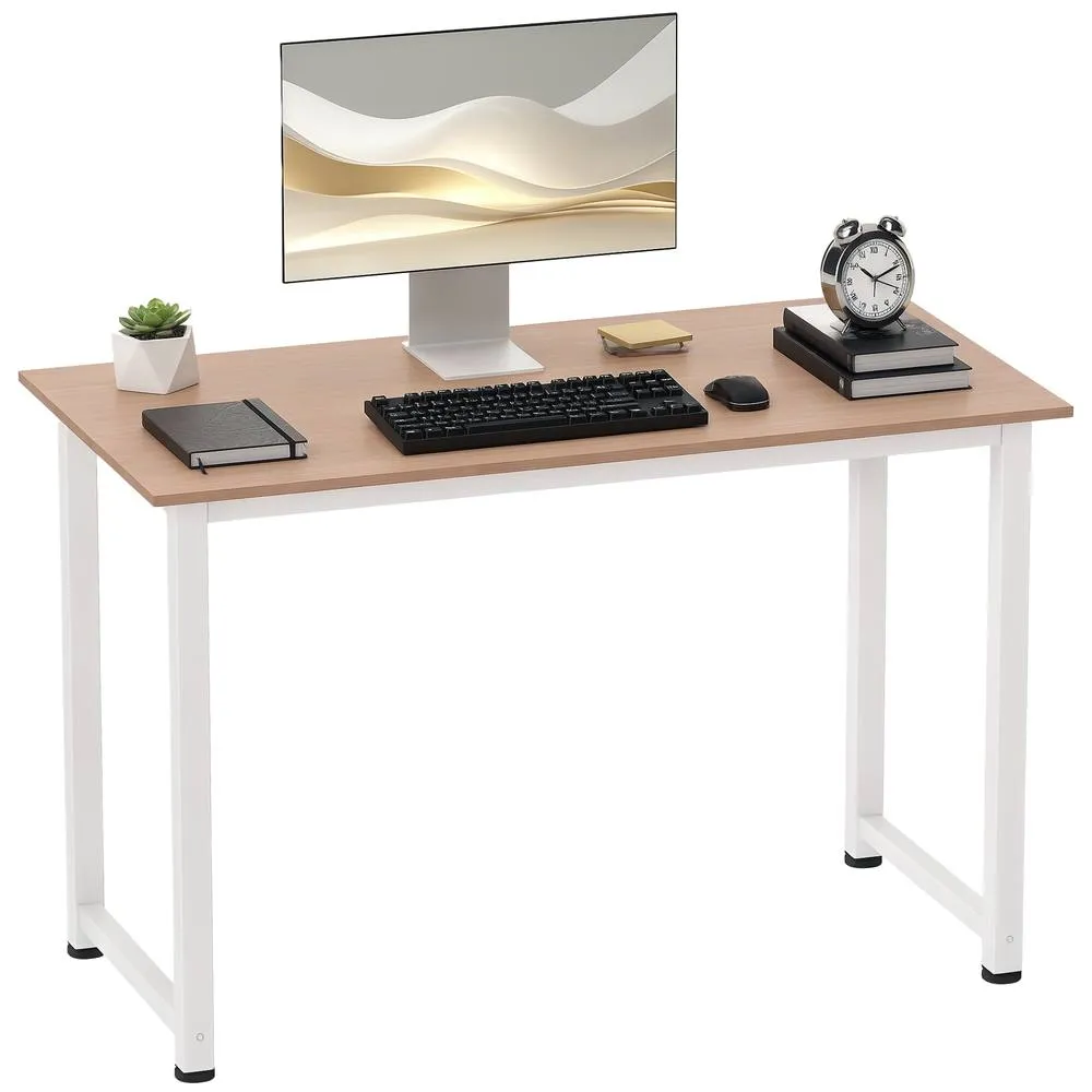 HOMCOM Computer Desk Dining Table Home Office Workstation in White 2