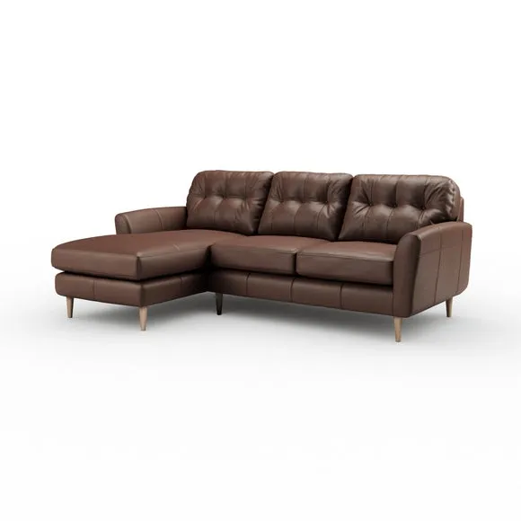 Sven Classic Leather Large Corner Chaise Sofa 6