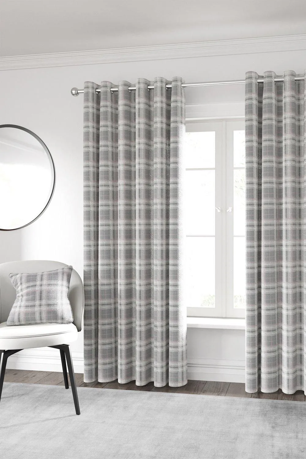 Helena Springfield 'Harriet' Woven Lined Curtains in Light Pink 1