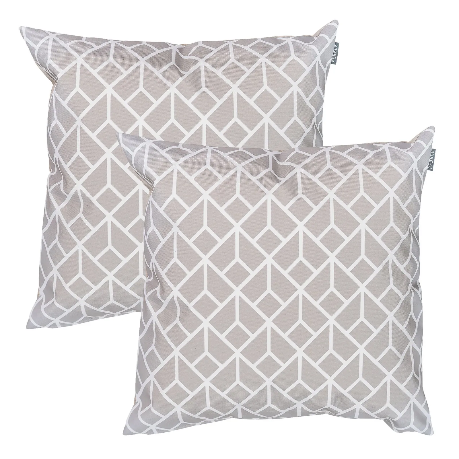 icon Indoor & Outdoor Waterproof Cushion Set of 2 Slate Grey Waterproof Cushion in Light Grey