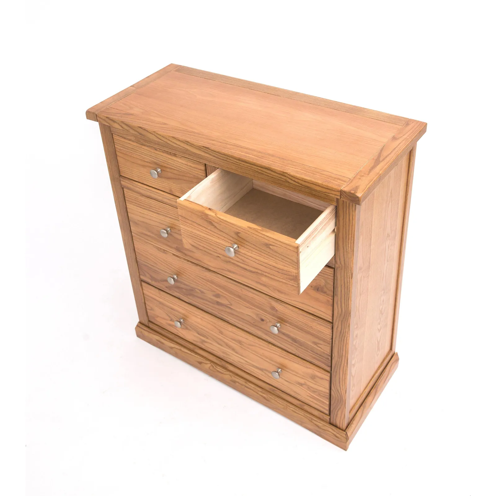 Cabinet Bits Salerno 5 Drawer Chest of Drawers Chrome Knob in Natural 4