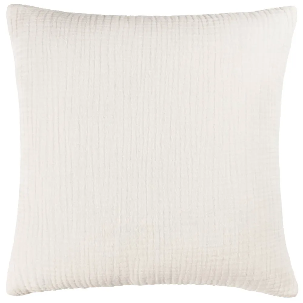 Yard Lark Muslin 100% Cotton Plain Cushion in White 2