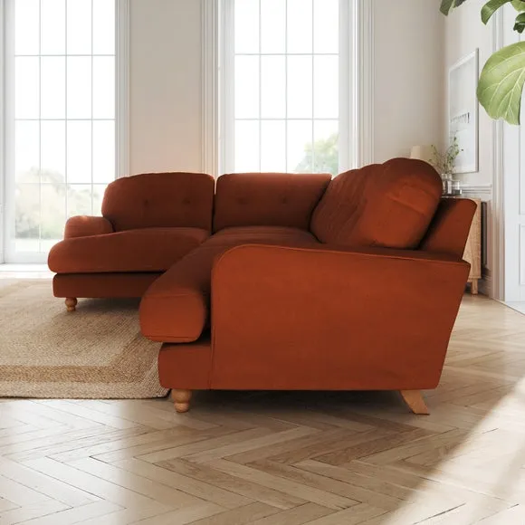 Martha Matte Plush Velvet Full Corner Sofa 2