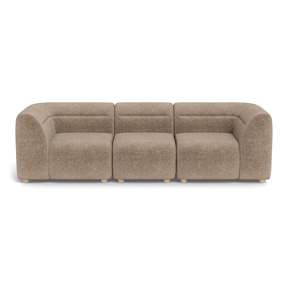 Heal's Lilli 3 Seater Sofa Boucle Velvet Rocky Natural Beech Feet 1