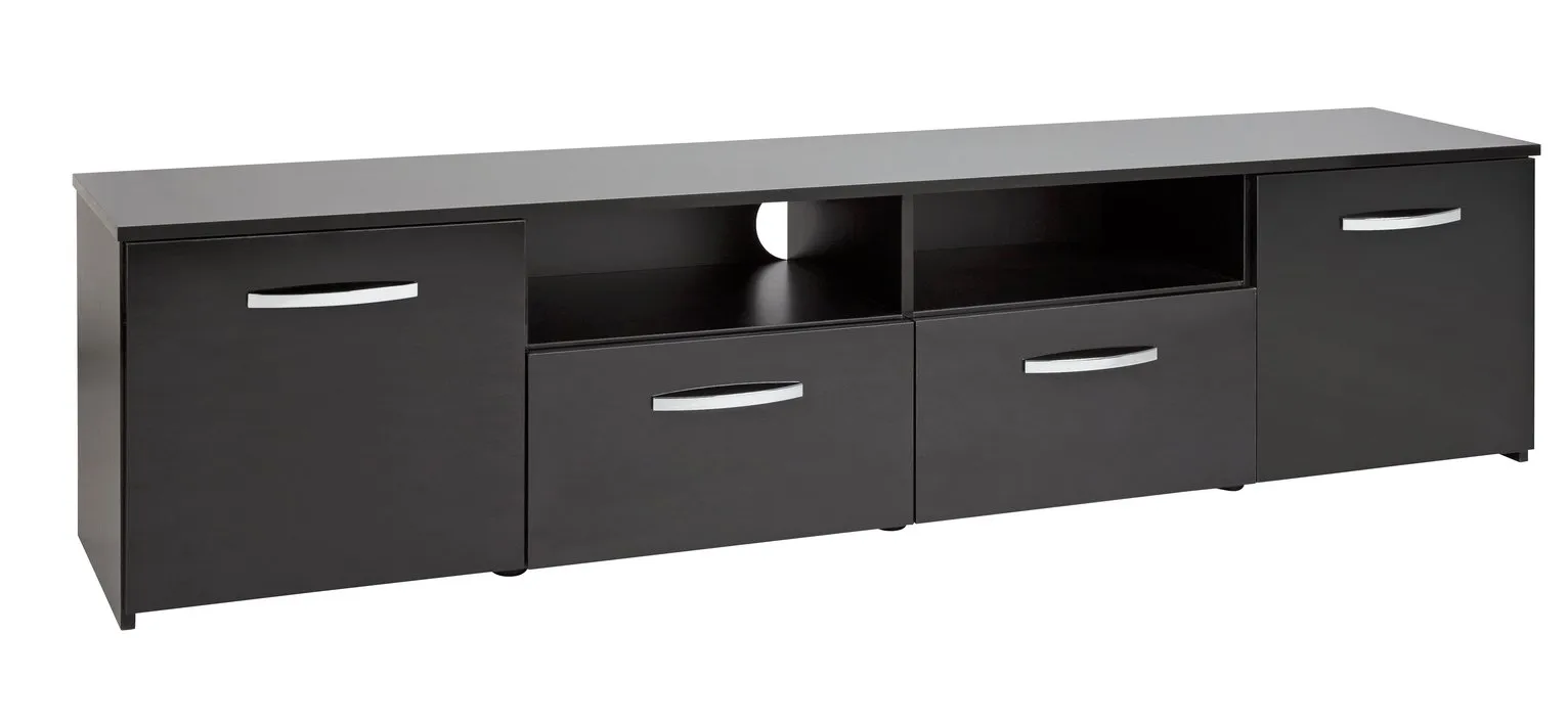Habitat Hayward 2 Door TV Unit - Black Gloss