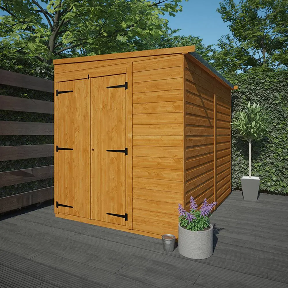 Buttercup Farm 8 x 6 Feet Flex Pent Double Door Windowless 12mm Flex in Burnt Orange 5