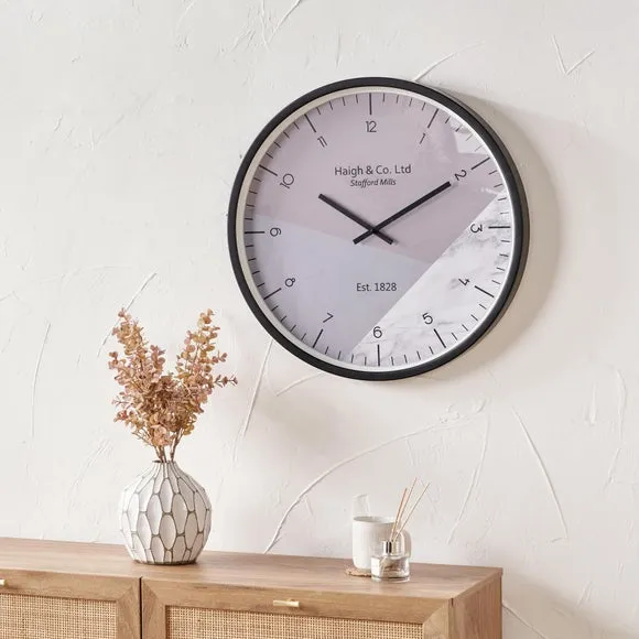 Geometric Marble Print Wall Clock 1