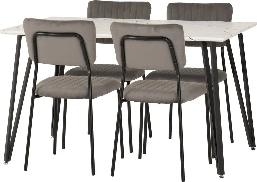 Seconique Marlow & Sheldon Dining Set in Grey 2