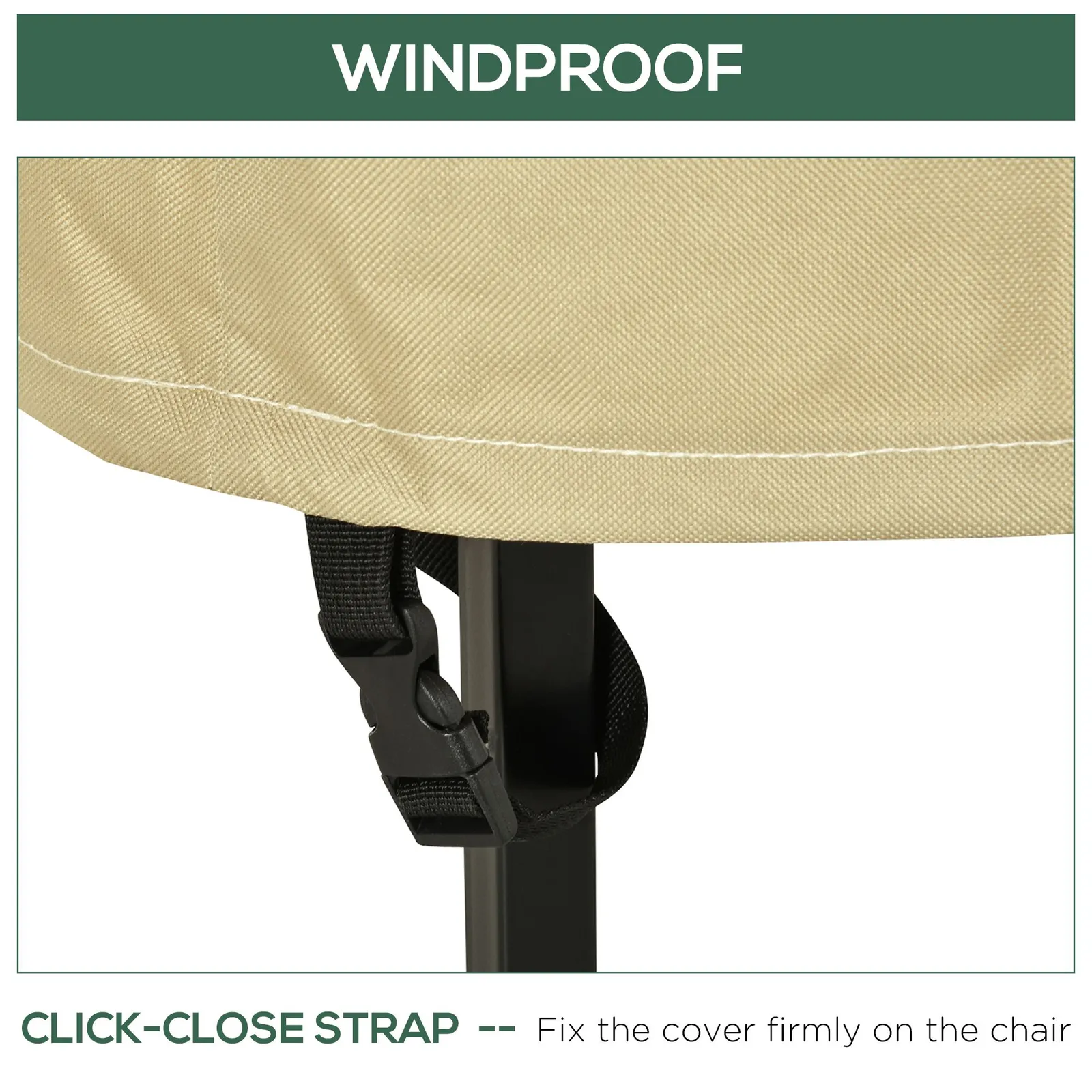 OUTSUNNY Outdoor Furniture Cover Chairs Stacked Protection Deep Wind Rain Dust in Beige 6