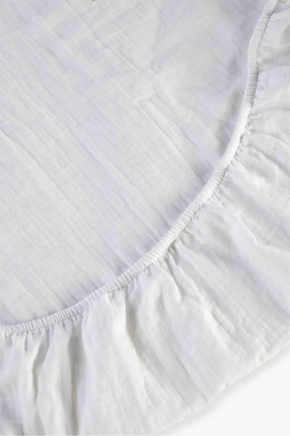 CHRISTY Double Layered Relaxed Retreat Luxury Cotton Bedding Fitted Sheets in White 2
