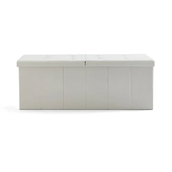 Faux Linen Bed Ottoman 4