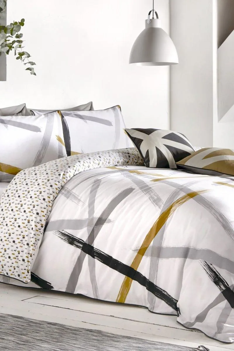 Appletree 'Leda' 100% Natural Cotton Print Duvet Cover Set in Grey