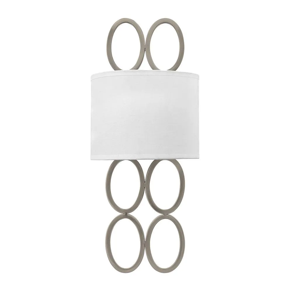 Netlighting Hinkley Fredrick Ramond Jules 2 Light Wall Light Brushed Nickel in Grey