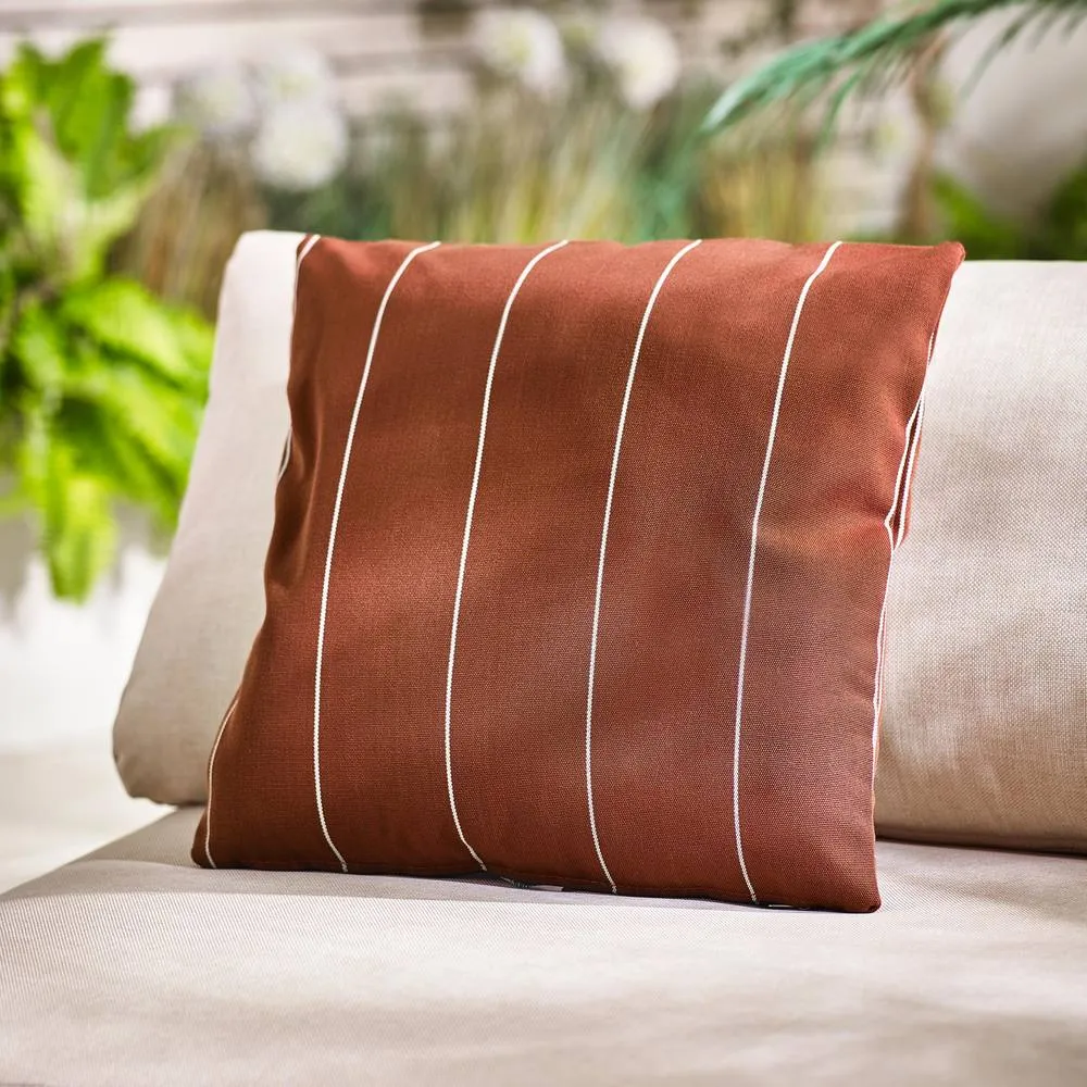 FurnitureboxUK 2x Stripe Outdoor Cushions (pair) in Brown 1
