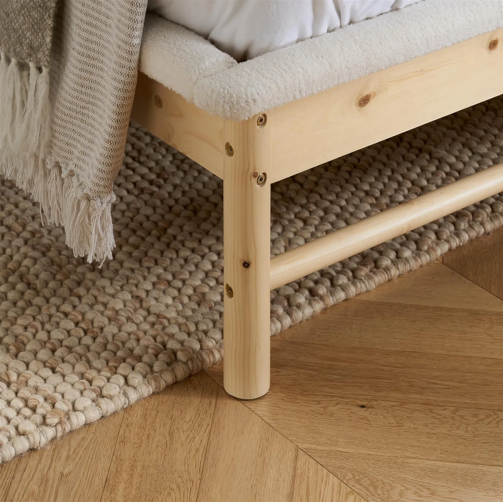 Birlea Emmi Scandi Bed White Boucle & Wood 6